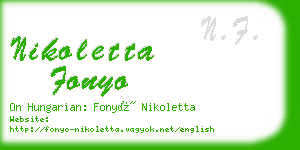 nikoletta fonyo business card